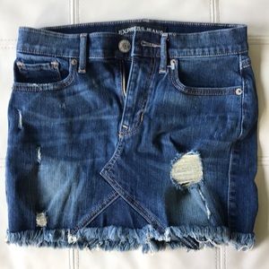 Express Distressed Jean Skirt Sz 00